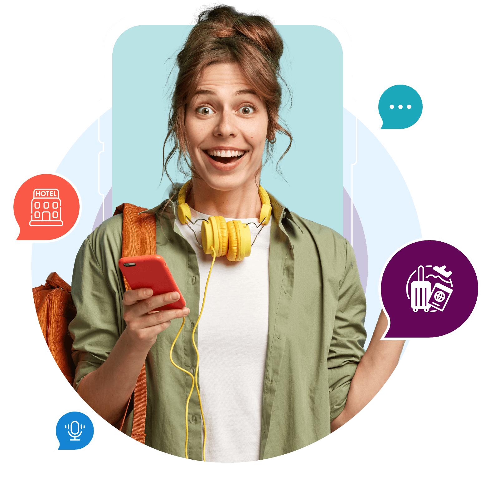 Travel and hospitality guest engagement AI illustration